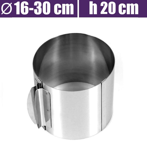 Форма для выпечки металлическая раздвижная Кольцо Ø 16-30 см | высота 20 см Форма для выпечки металлическая раздвижная Кольцо Ø 16-30 см | высота 20 см