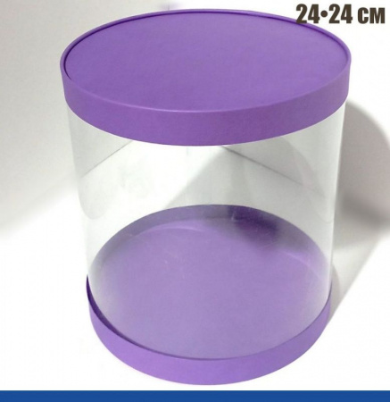 Коробка тубус 24•24 см ФИОЛЕТ (3 части: крышка, дно, боковина) | упак. 1, 5, 10 шт