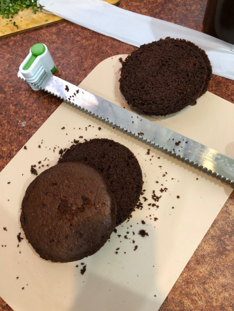 Нож 35 см мелкий зуб для бисквита, торта, хлеба + 2 держателя Эксперты Кухни