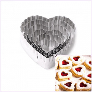 Вырубка стальная Сердца фигурные Микс 4-8 см | Набор 5 фигур Вырубка стальная Сердца фигурные Микс 4-8 см | Набор 5 фигур