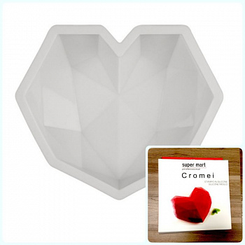 Силиконовая форма 3D для муссового торта | Бриллиантове Сердце ∅140 мм Силиконовая форма 3D для муссового торта | Бриллиантове Сердце ∅140 мм