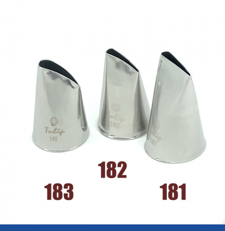 Набор кондитерских насадок 181(1217), 182, 183, Tulip 3 шт, прямой лепесток с округлой прорезью