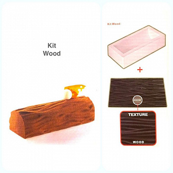 Силиконовая форма +текстурный мат (набор) для муссовых тортов | Полено Силиконовая форма +текстурный мат (набор) для муссовых тортов | Полено