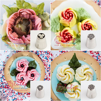 Набор 4 кондитерские насадки - бутон одним движением №№ 16,17,18,87 | L размер