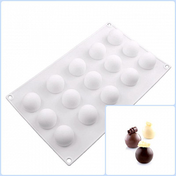 Силиконовая форма 3D для муссовых десертов | Трюфель 15 ячеек Силиконовая форма 3D для муссовых десертов | Трюфель 15 ячеек