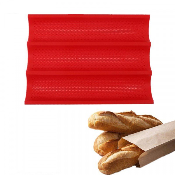 Форма силиконовая перфорир. 3х секционная Багет | 360*250 мм Форма силиконовая перфорир. 3х секционная Багет | 360*250 мм