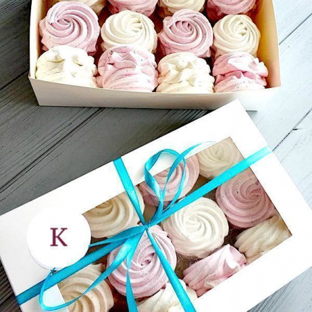 Кондитерская упаковка 28*16*5 см Зефир | БЕЛАЯ упак. 5-25 шт