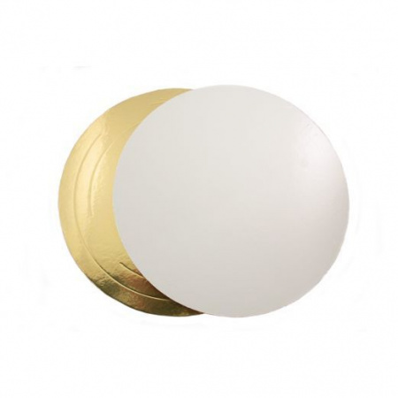 Подложка для торта усиленная Золото/Жемчуг 2х сторон. 3.2 мм, Ø 180 мм