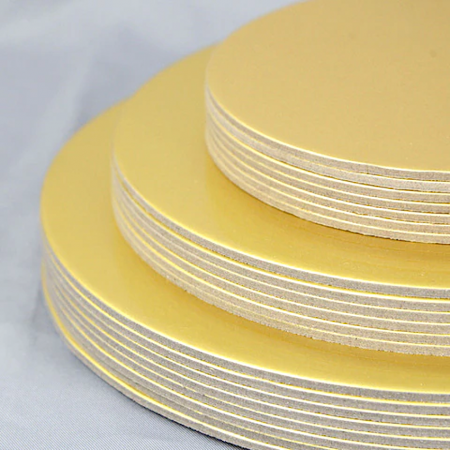 Подложка для торта усиленная Золото/Жемчуг 2х сторон. 3.2 мм, Ø 180 мм