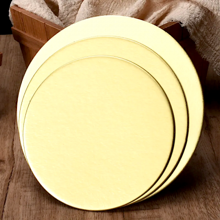 Подложка для торта усиленная Золото/Жемчуг 2х сторон. 3.2 мм, Ø 180 мм