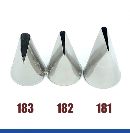 Набор кондитерских насадок 181(1217), 182, 183, Tulip 3 шт, прямой лепесток с округлой прорезью